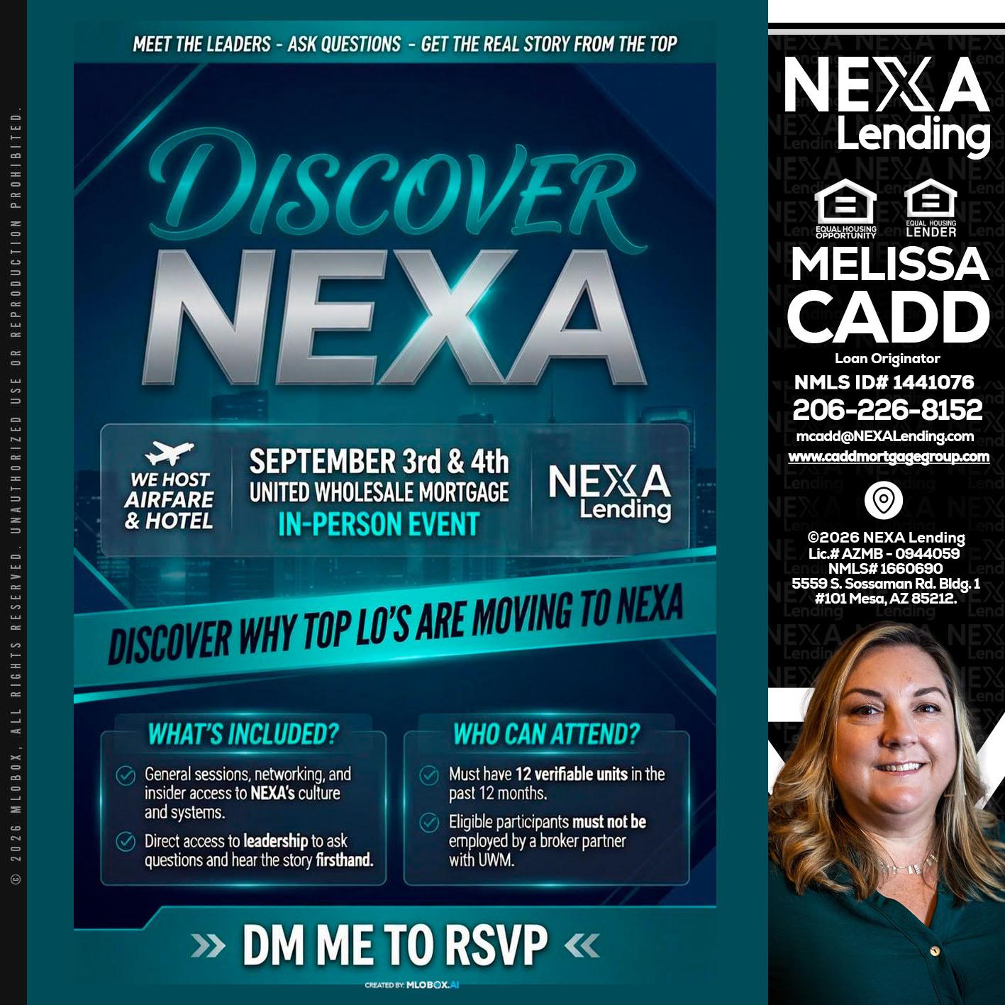 DISCOVER NEXA - Melissa Cadd -Loan Originator