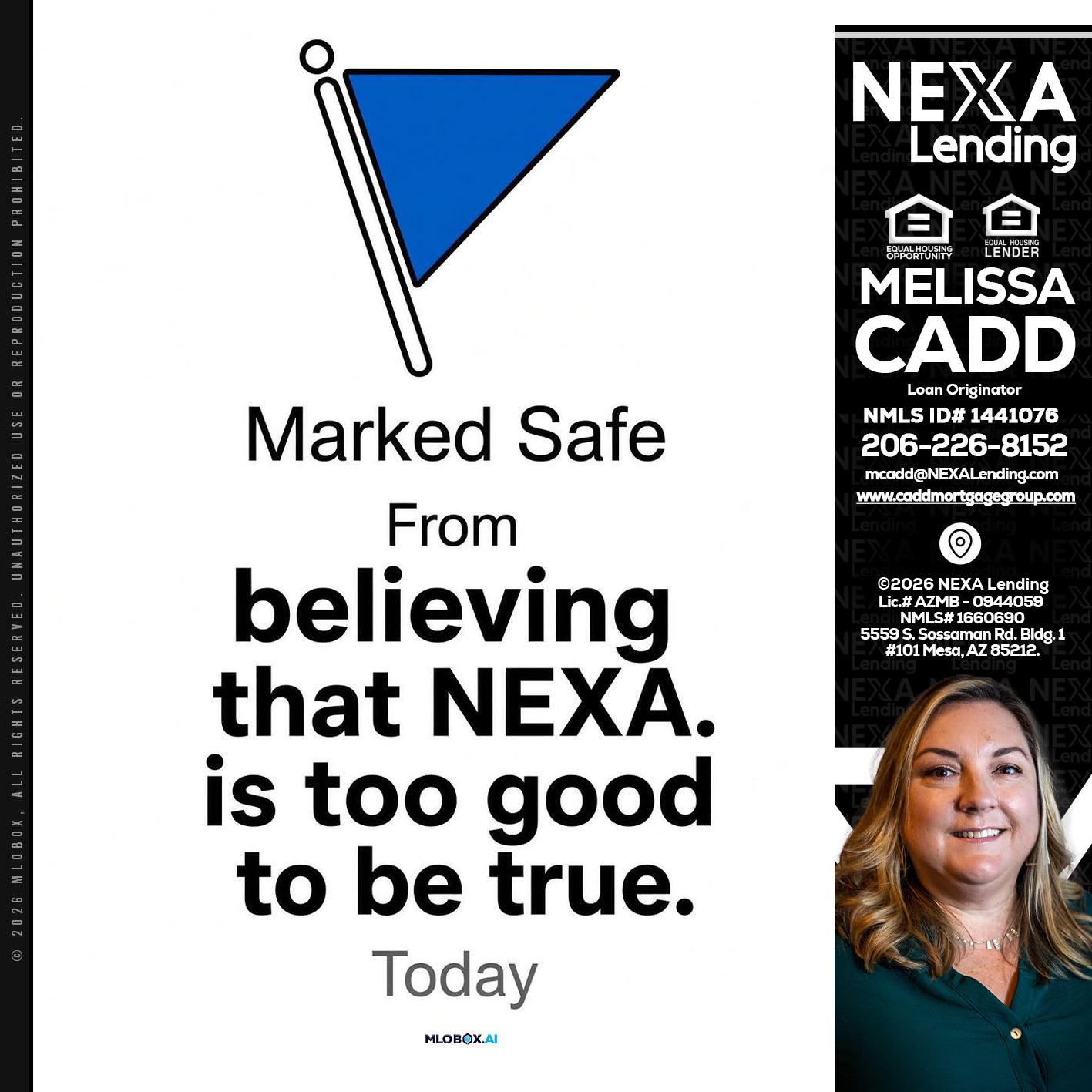 MARKED SAFE - Melissa Cadd -Loan Originator